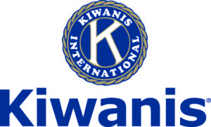 Kiwanis in blue, with a blue and gold Kiwanis seal.